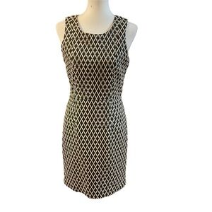 Banana Republic Sleeveless Diamond Pattern Scoop Neck Dress Women’s Size 6